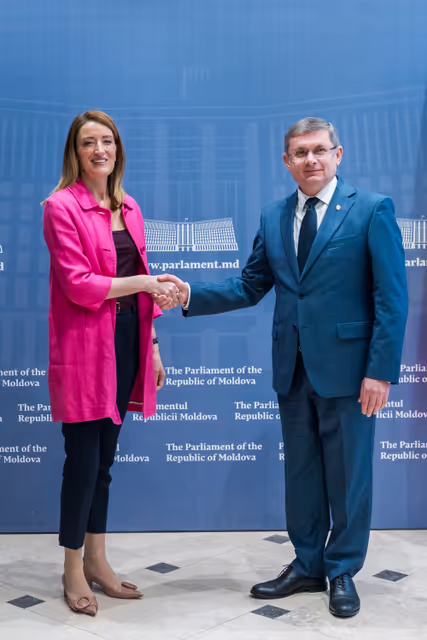 Official visit by Roberta METSOLA, EP President to Chisinau (Moldova) - Meeting with Igor GROSU, Speaker of the Moldovan Parliament and visit at the Parliament of the Republic of Moldova