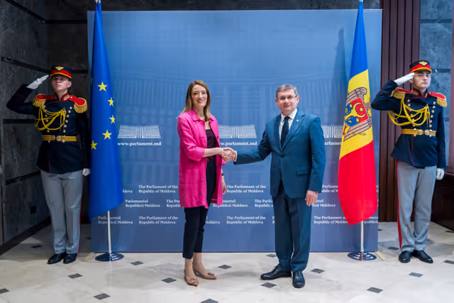 Official visit by Roberta METSOLA, EP President to Chisinau (Moldova) - Meeting with Igor GROSU, Speaker of the Moldovan Parliament and visit at the Parliament of the Republic of Moldova