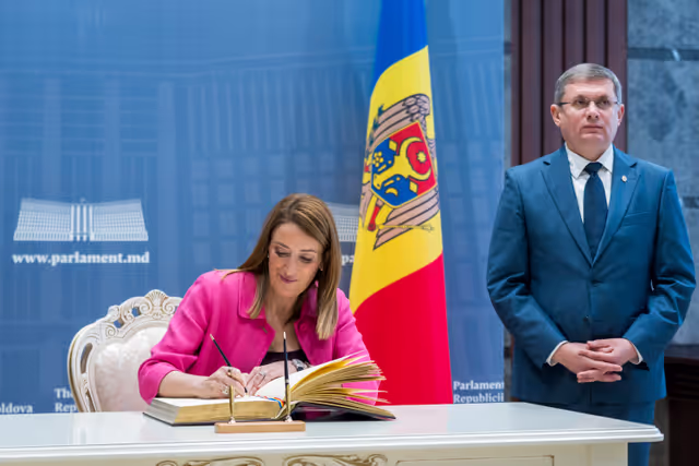 Official visit by Roberta METSOLA, EP President to Chisinau (Moldova) - Meeting with Igor GROSU, Speaker of the Moldovan Parliament and visit at the Parliament of the Republic of Moldova