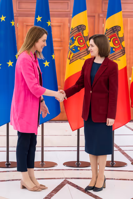 Φωτογραφία 5: Official visit by Roberta METSOLA, EP President to Chisinau (Moldova) - Meeting with Maia SANDU, President of Moldova