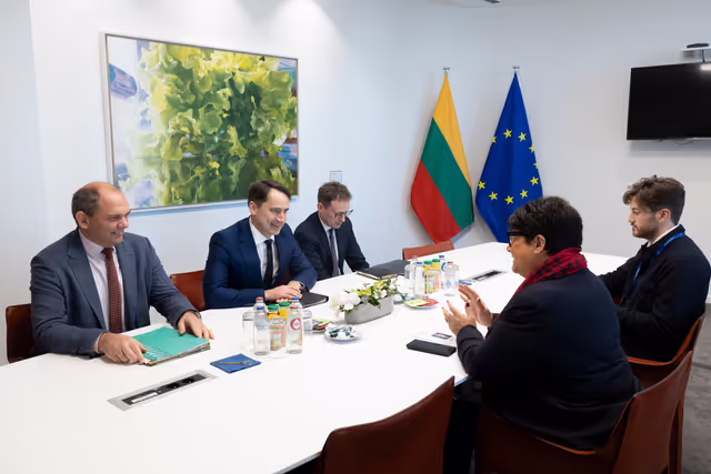 Sabine VERHEYEN meets with Sigitas MITKUS, Minister for Europe of the Republic of Lithuania