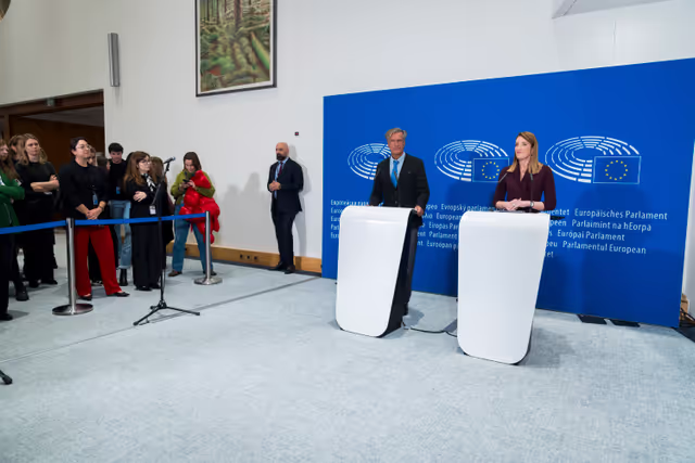 Zdjęcie 12: Press point on proxy voting in plenary for Members during pregnancy and after giving birth