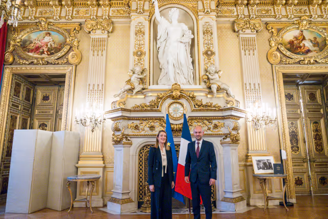 Official visit by Roberta METSOLA, EP President to Paris (France) - Meeting with Jean-Noël BARROT, Minister for Europe and Foreign Affairs of France