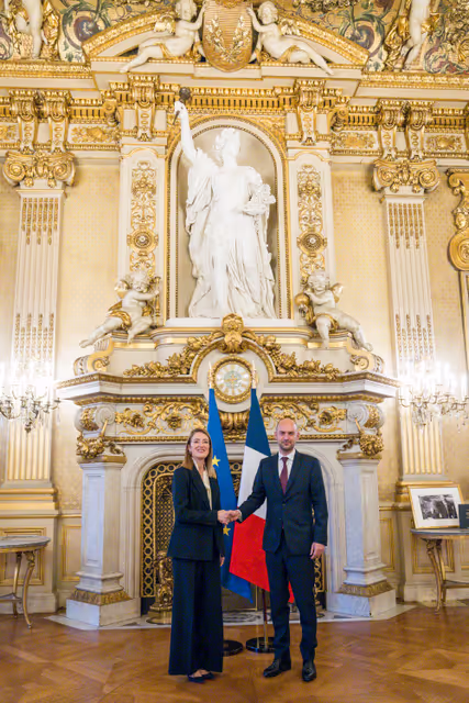 Official visit by Roberta METSOLA, EP President to Paris (France) - Meeting with Jean-Noël BARROT, Minister for Europe and Foreign Affairs of France