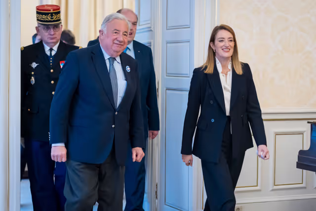 Official visit by Roberta METSOLA, EP President to Paris (France) - Meeting with Gérard LARCHER, President of the French Senate