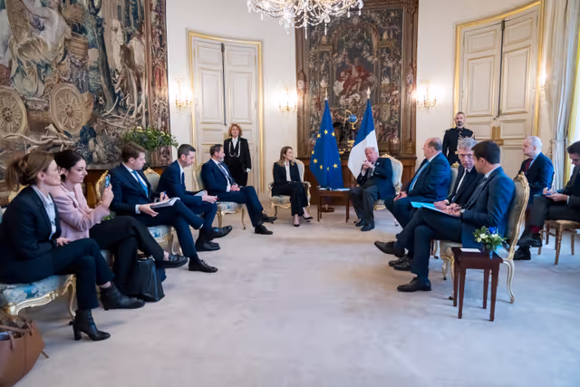 Official visit by Roberta METSOLA, EP President to Paris (France) - Meeting with Gérard LARCHER, President of the French Senate