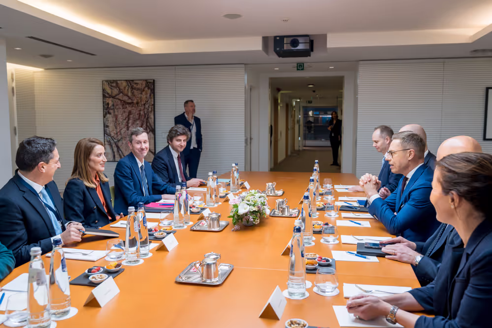 Roberta METSOLA, EP President meets with Alexander STUBB, President of Finland