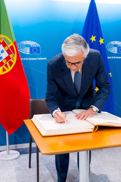 Roberta METSOLA, EP President meets with José Pedro AGUIAR-BRANCO, President of the Assembly of the Republic of Portugal