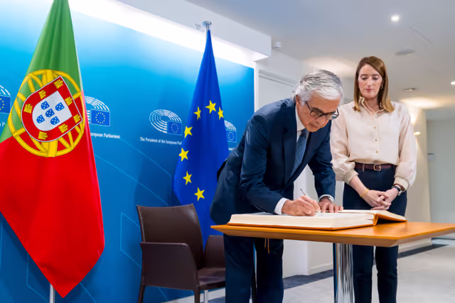 Roberta METSOLA, EP President meets with José Pedro AGUIAR-BRANCO, President of the Assembly of the Republic of Portugal