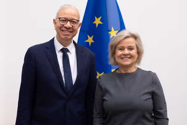 Cypriot Presidency of the EU Permanent Representative  Giorgios Ioannides meets with AGRI Chair Veronika VRECIONOVA