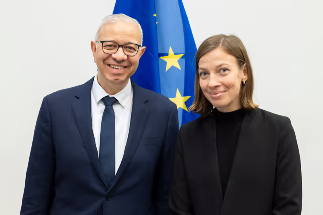 Cypriot Presidency of the EU Permanent Representative Giorgios Ioannides meets with EMPL Chair Li ANDERSSON