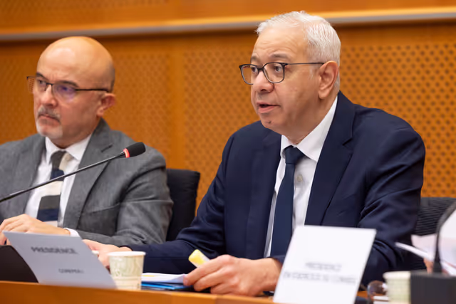 Photo 6: Cypriot Presidency of the EU Permanent Reprensentative  Giorgios Ioannides meets with IMCO Chair Anna CAVAZZINI