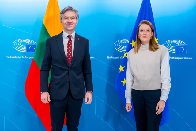 Roberta METSOLA, EP President meets with Kestutis BUDRYS, Minister of Foreign Affairs of Republic of Lithuania