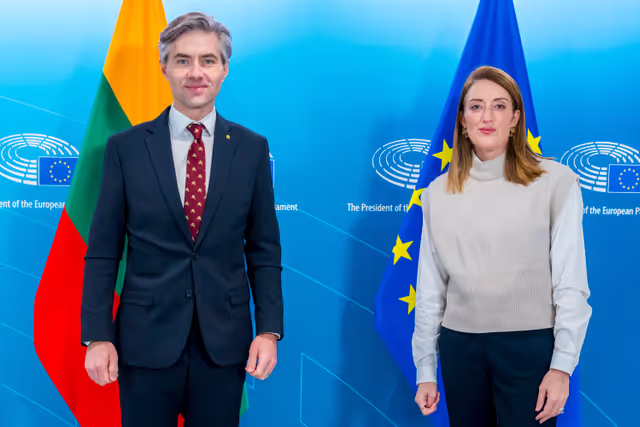 Roberta METSOLA, EP President meets with Kestutis BUDRYS, Minister of Foreign Affairs of Republic of Lithuania