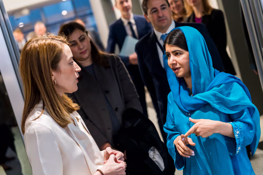 Roberta METSOLA, EP President meets with Malala YOUSAFZAI, 2014 Nobel Peace Prize Laurea