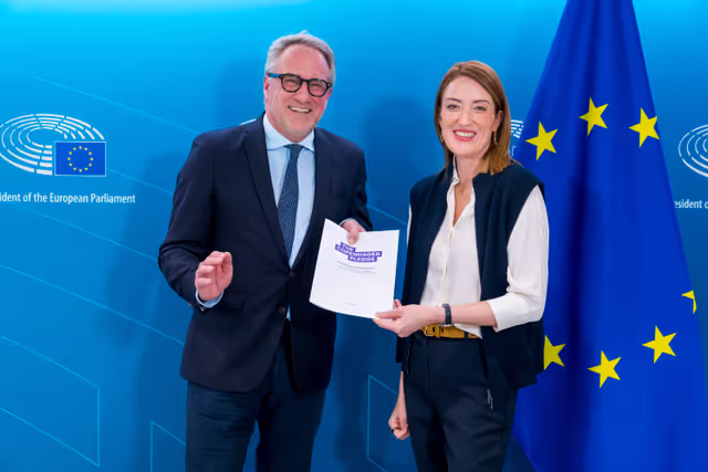 Roberta METSOLA, EP President meets with Lars SANDAHL SØRENSEN, CEO of the Confederation of Danish Industry