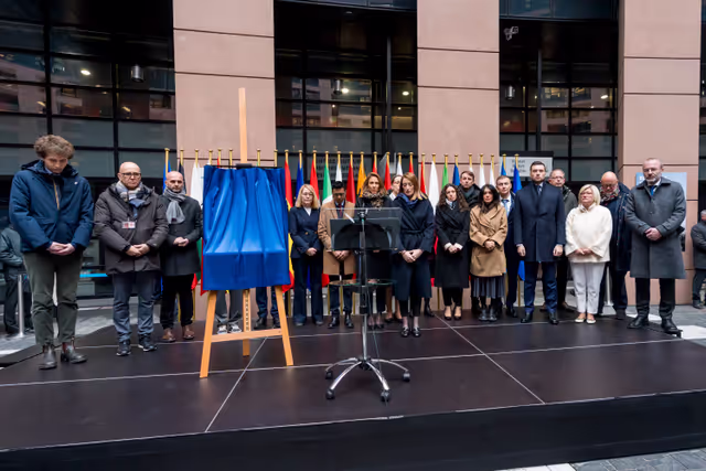Foto 43: Tribute to Antonio Megalizzi and Bartosz Orent-Niedzielski, victims of the Strasbourg terrorist attack in December 2018