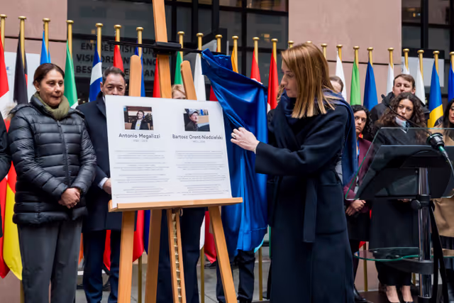 Foto 40: Tribute to Antonio Megalizzi and Bartosz Orent-Niedzielski, victims of the Strasbourg terrorist attack in December 2018