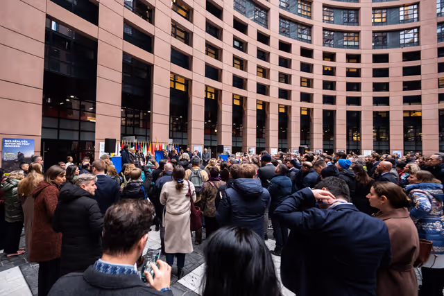 Foto 45: Tribute to Antonio Megalizzi and Bartosz Orent-Niedzielski, victims of the Strasbourg terrorist attack in December 2018