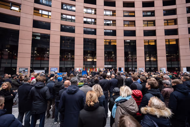 Foto 38: Tribute to Antonio Megalizzi and Bartosz Orent-Niedzielski, victims of the Strasbourg terrorist attack in December 2018