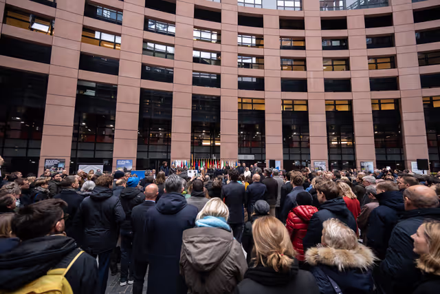 Foto 33: Tribute to Antonio Megalizzi and Bartosz Orent-Niedzielski, victims of the Strasbourg terrorist attack in December 2018
