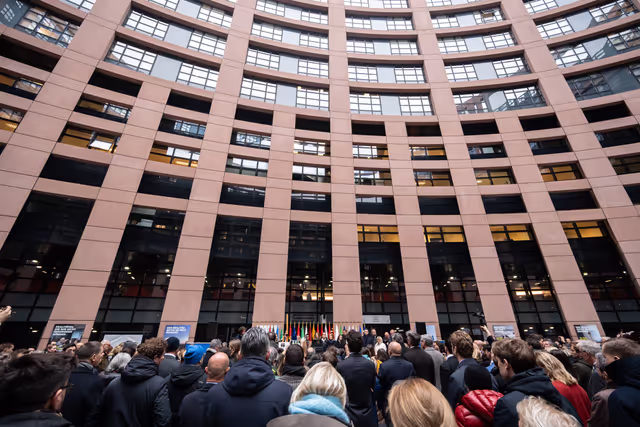 Foto 36: Tribute to Antonio Megalizzi and Bartosz Orent-Niedzielski, victims of the Strasbourg terrorist attack in December 2018