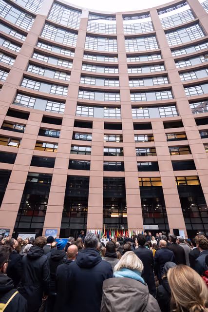Foto 30: Tribute to Antonio Megalizzi and Bartosz Orent-Niedzielski, victims of the Strasbourg terrorist attack in December 2018