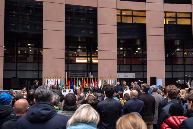 Foto 35: Tribute to Antonio Megalizzi and Bartosz Orent-Niedzielski, victims of the Strasbourg terrorist attack in December 2018