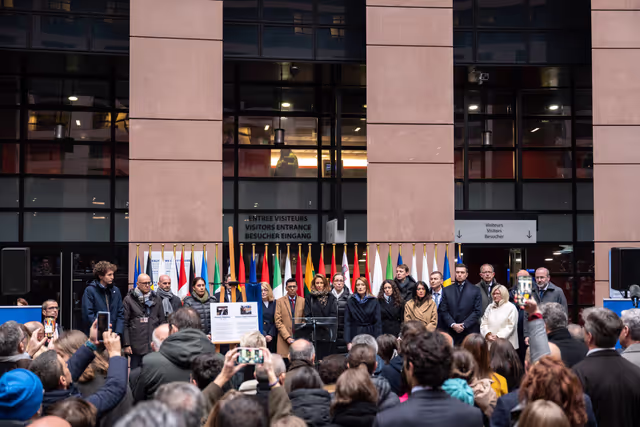 Foto 29: Tribute to Antonio Megalizzi and Bartosz Orent-Niedzielski, victims of the Strasbourg terrorist attack in December 2018