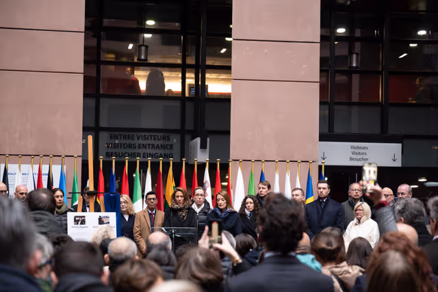 Foto 27: Tribute to Antonio Megalizzi and Bartosz Orent-Niedzielski, victims of the Strasbourg terrorist attack in December 2018