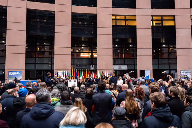 Foto 26: Tribute to Antonio Megalizzi and Bartosz Orent-Niedzielski, victims of the Strasbourg terrorist attack in December 2018