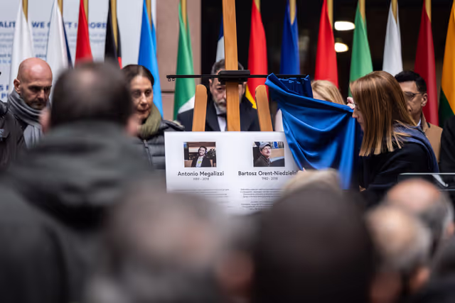Foto 10: Tribute to Antonio Megalizzi and Bartosz Orent-Niedzielski, victims of the Strasbourg terrorist attack in December 2018