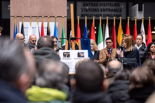 Foto 9: Tribute to Antonio Megalizzi and Bartosz Orent-Niedzielski, victims of the Strasbourg terrorist attack in December 2018