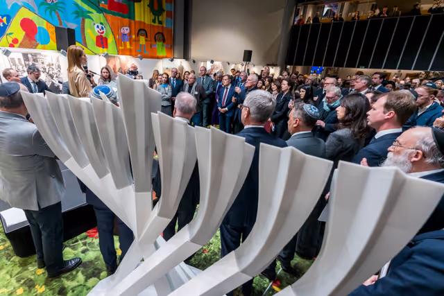 Hannukah candle lighting ceremony