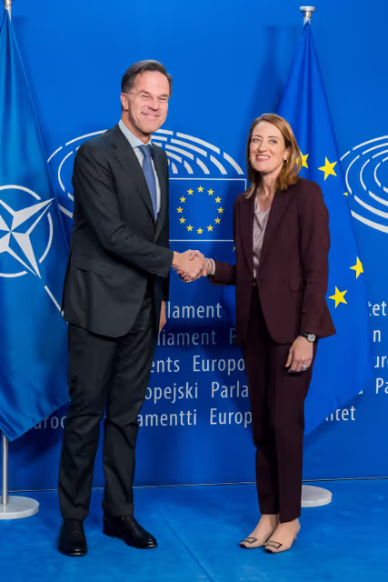 Roberta METSOLA, EP President meets with Mark RUTTE, NATO Secretary General