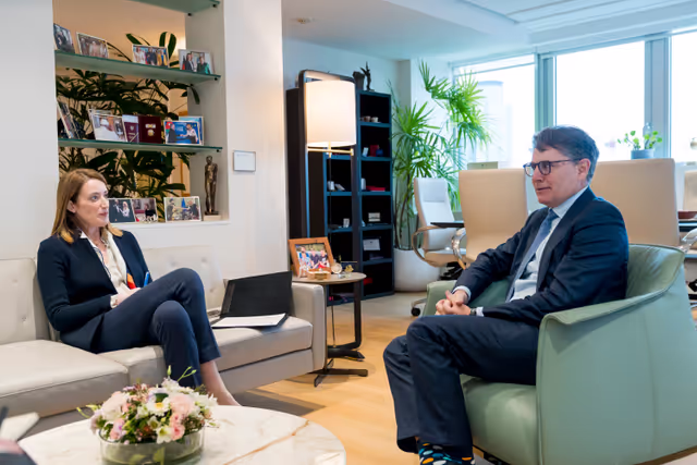 Roberta METSOLA, EP President meets with Brian MIKKELSEN, CEO of the Danish Chamber of Commerce