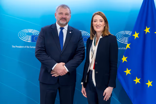Roberta METSOLA, EP President meets with Waldemar ŻUREK, Polish Minister of Justice