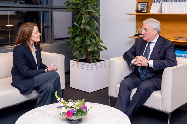 Roberta METSOLA, EP President meets with Antonio TAJANI, Italian Vice-President of the Council of Ministers and Minister of Foreign Affairs and International Cooperation