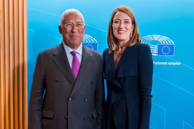Fotó 2: Roberta METSOLA, EP President meets with António COSTA, European Council President