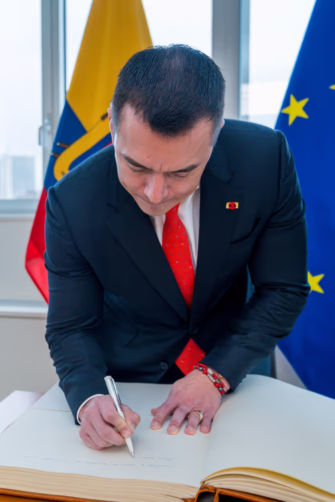 Roberta METSOLA, EP President meets with Daniel NOBOA, President of Ecuador