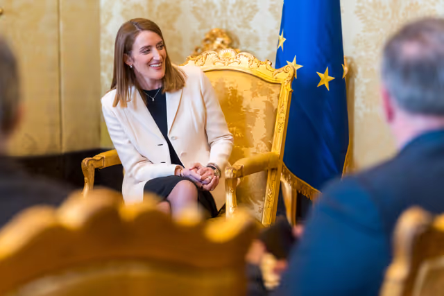 Foto 1: Official visit by Roberta METSOLA, EP President to Rome (Italy) -  Meeting with Lorenzo FONTANA, President of the Italian Chamber of Deputies