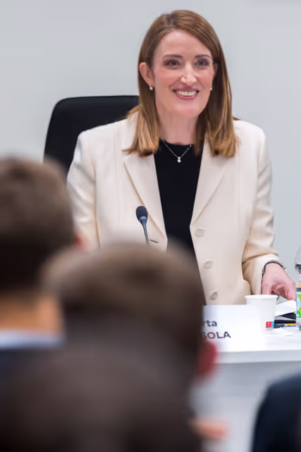 Foto 7: Official visit by Roberta METSOLA, EP President to Rome (Italy) - Speech L’Eredita’ di De Gasperi: L’Europa della Difesa della Liberta