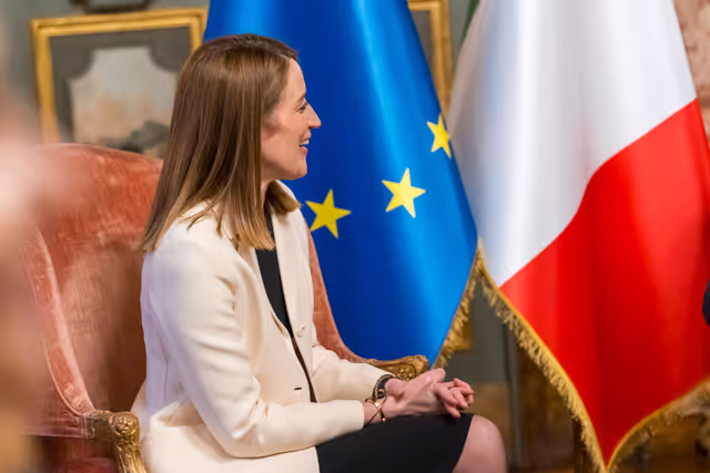 Foto 1: Official visit by Roberta METSOLA, EP President to Rome (Italy) - Meeting with Ignazio LA RUSSA, President of the Italian Senate