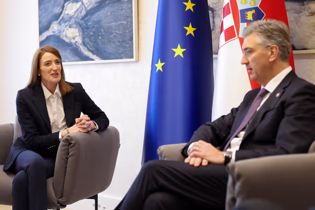 Roberta METSOLA, EP President meets with Andrej PLENKOVIĆ, Croatian Prime Minister