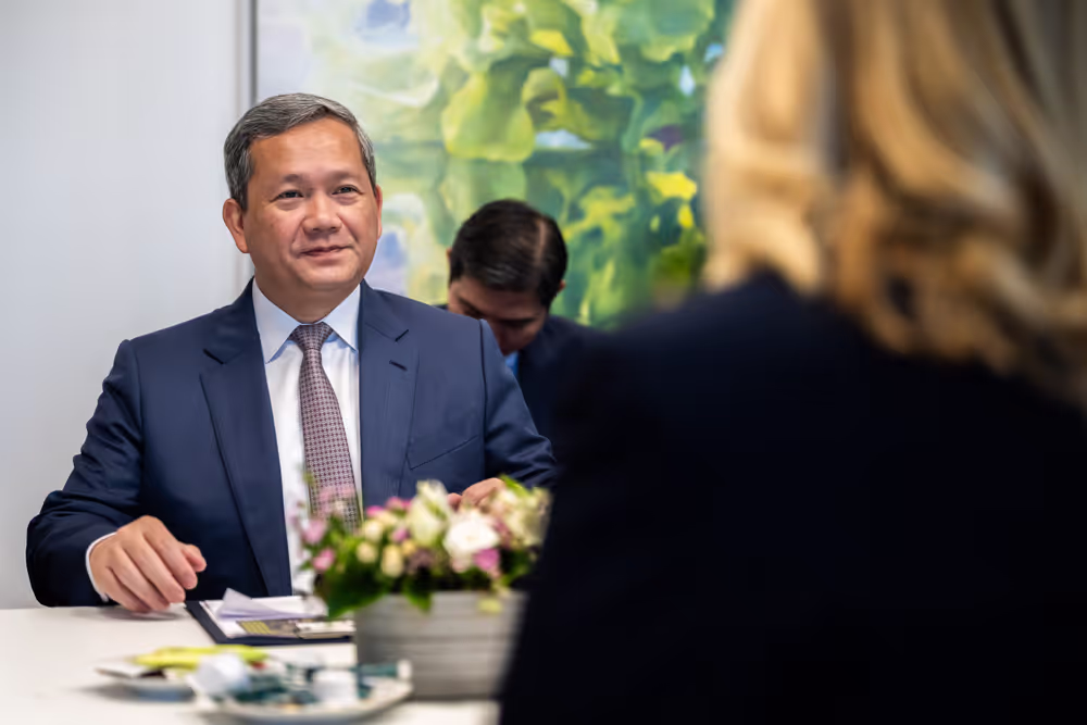 Christel SCHALDEMOSE meets with HUN Manet, Prime Minister of Cambodia