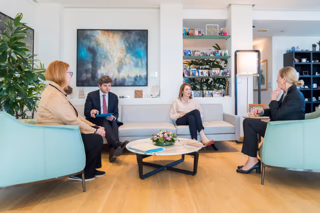 Roberta METSOLA, EP President meets with Yvonne BENDINGER-ROTHSCHILD, Executive Director of EACCNY and Edit FODOR, Director – Programs and Communication of EACCNY