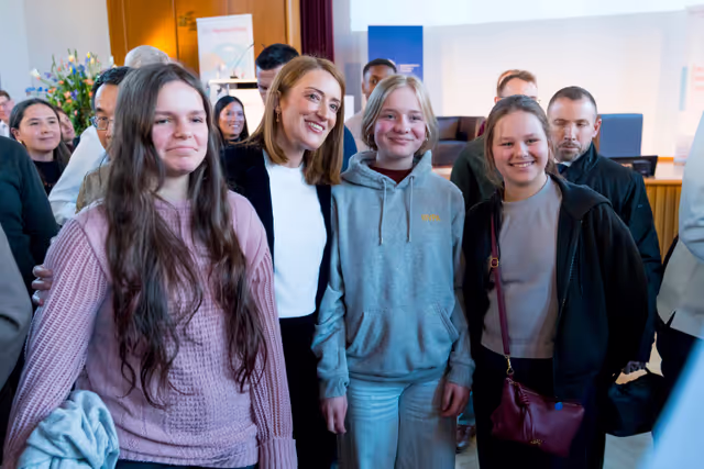 Official visit by Roberta METSOLA, EP President to Berlin (Germany) - Townhall Discussion with Students