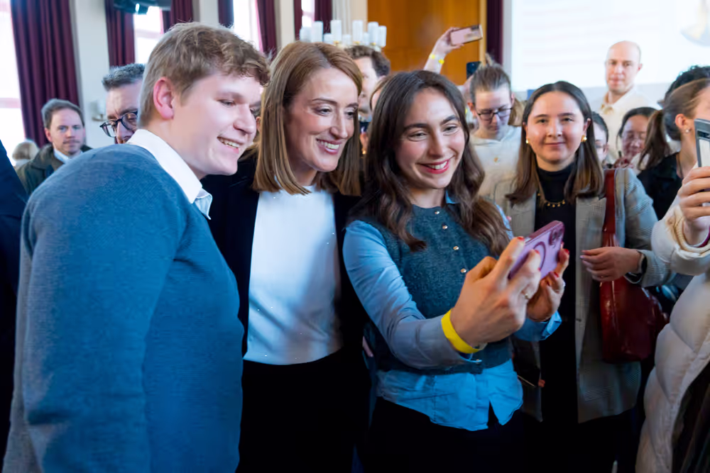 Official visit by Roberta METSOLA, EP President to Berlin (Germany) - Townhall Discussion with Students