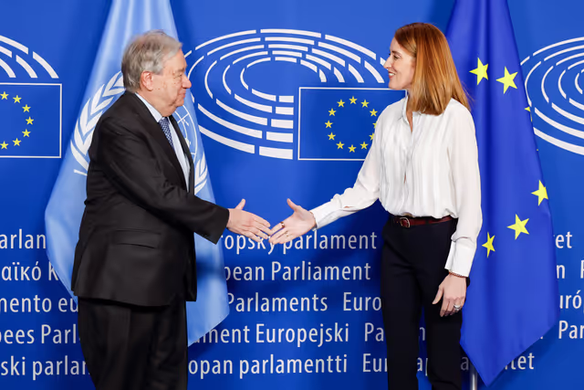 Roberta METSOLA, EP President meets with António GUTERRES, Secretary General of the United Nation