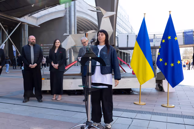 Photo 18: Opening ceremony of the sculpture Origami Deer by Zhanna Kadyrova